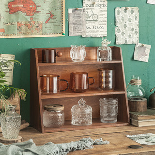 Matsukawa Nội Thất Gia Đình Cốc Gỗ Hộp Bảo Quản Văn Phòng Retro Phòng Khách Bộ Trà Cốc Nước Cốc Thủy Tinh Để Bàn Kệ
