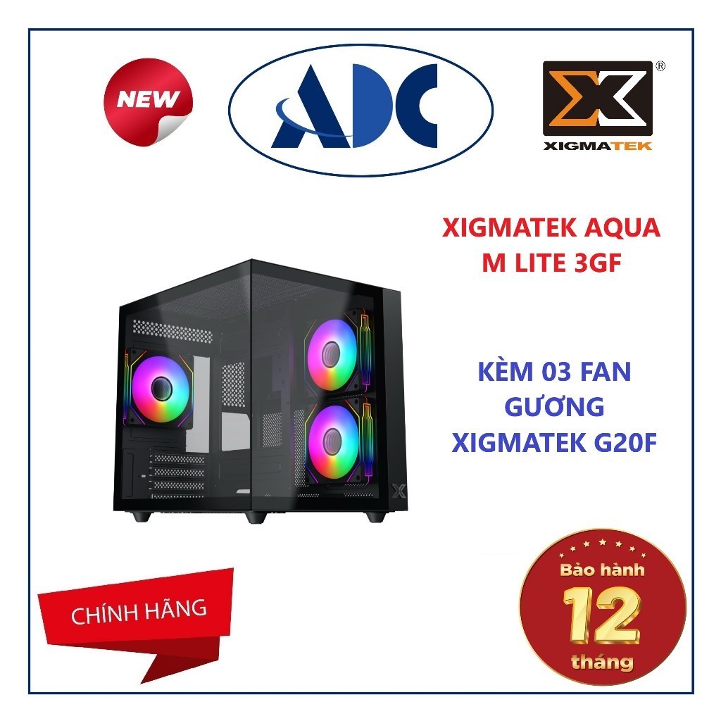 Vỏ Case XIGMATEK AQUA M LITE 3GF (EN44144) - GAMING M-ATX, KÈM 03 FAN ...