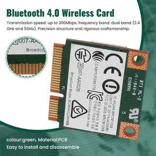Băng tần kép 2.4 + 5G 300M 802.11A / B / G Wifi Bluetooth 4.0 Thẻ Pci-E nửa Mini không dây cho Bcm943228Hmb 718451-001