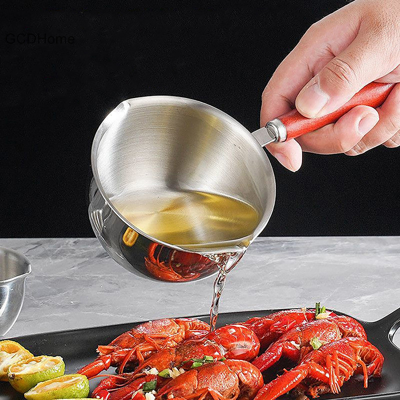 Gcdhome Tay Cầm Dài Sáp Melg Nồi Inox DIY Xà Phòng Thơm Bơ Sô Cô La Xà Phòng Handmade Ấm Nồi Sữa Cà Phê HOT