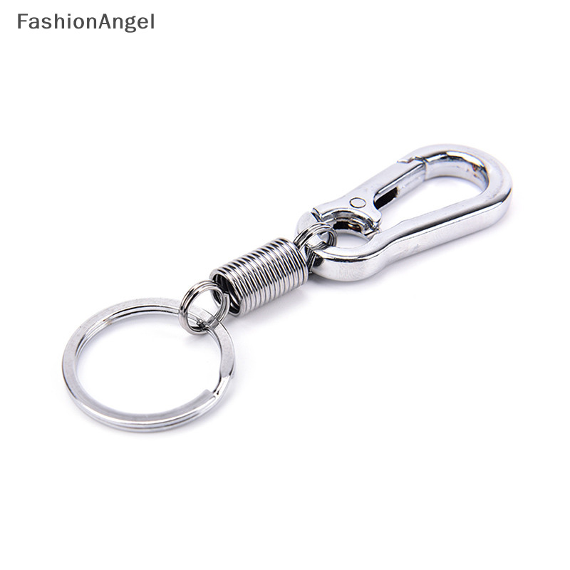 Fashionangel 1 Móc khóa bầu bằng thép không gỉ khóa carabiner khóa chống thất lạc có thể thu vào TH
