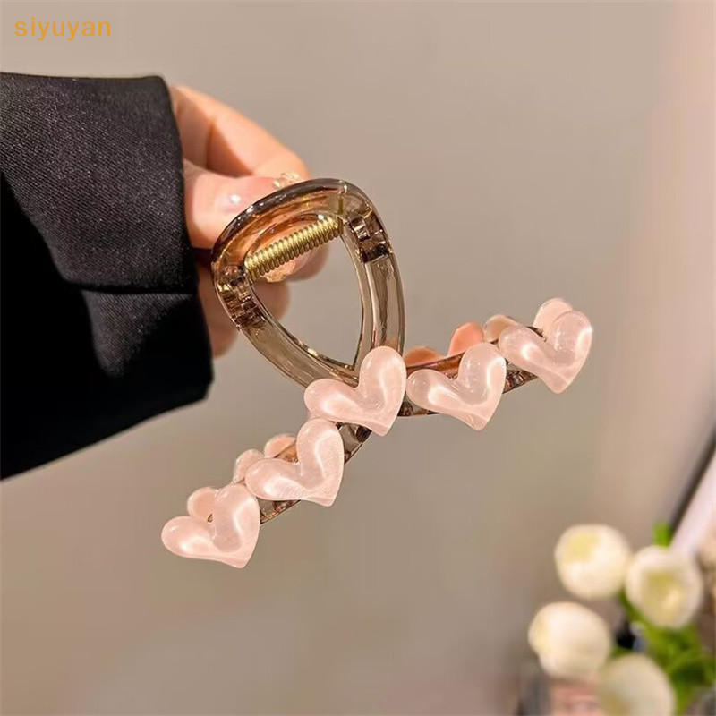 Siyuyan Mới Ngọt Ngào Trong Suốt Trái Tim Vuốt Tóc Cho Nữ Cô Gái Thanh Lịch Tình Yêu Vuốt Tóc Kẹp Tóc Thời Trang Phụ Kiện Tóc VN