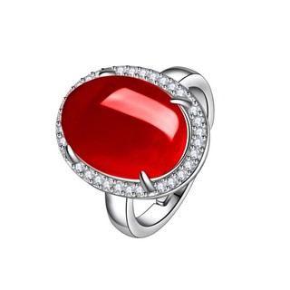 ❤ Nhiều Màu Retro Tính Khí Tự Nhiên Đá Chrysoprase Nhẫn Đỏ Mã Não Trắng Đá Quý Nữ Trang Sức Cưới
