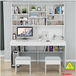 Bàn học, làm việc liền kệ gỗ MDF BLK401 - VĐ Smart Furrniture NỘI THẤT LẮP RÁP VIENDONGADV