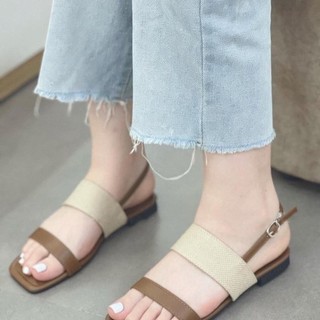 Sandal dáng bệt chất liệu Canvas bền và chắc chắn Giày Bánh bèo Sandal canvas Shoes Nữ đi rất êm chân