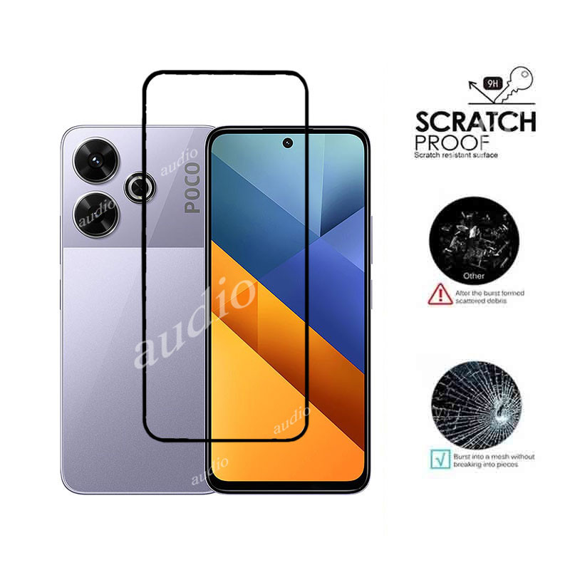 3 Kính Cường Lực Cho POCO m6 4G 2024 Bảo Vệ Màn Hình Điện Thoại Vỏ Kính Bảo Vệ Phim Cho POCO m6 M 6 6M PocoM6 4G 9H HD Chống Trầy Xước