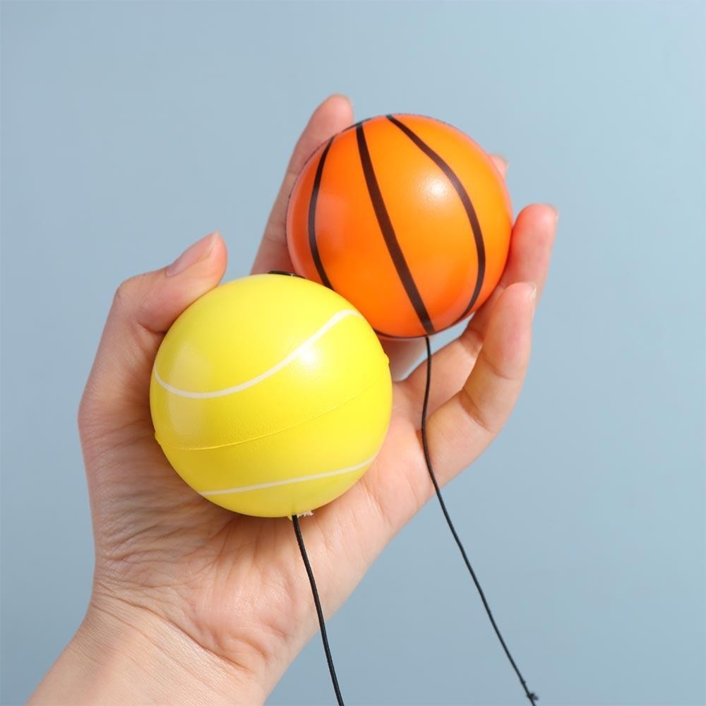 LOMBARD Bóng Tennis Mini nảy đàn hồi có dây đeo, trò chơi vui nhộn, bóng chày/tay, giảm chán