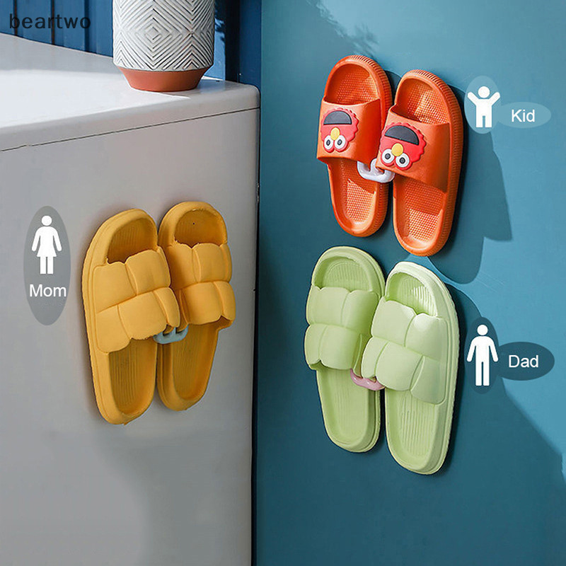 < Beartwo > Dép Không Đục Lỗ Phòng Tắm Móc Dép Đơn Giản Giá Thoát Nước Nhà Vệ Sinh Treo Tường Phòng Ngủ Bảo Quản Neat Giá Phơi Giày Đẹp