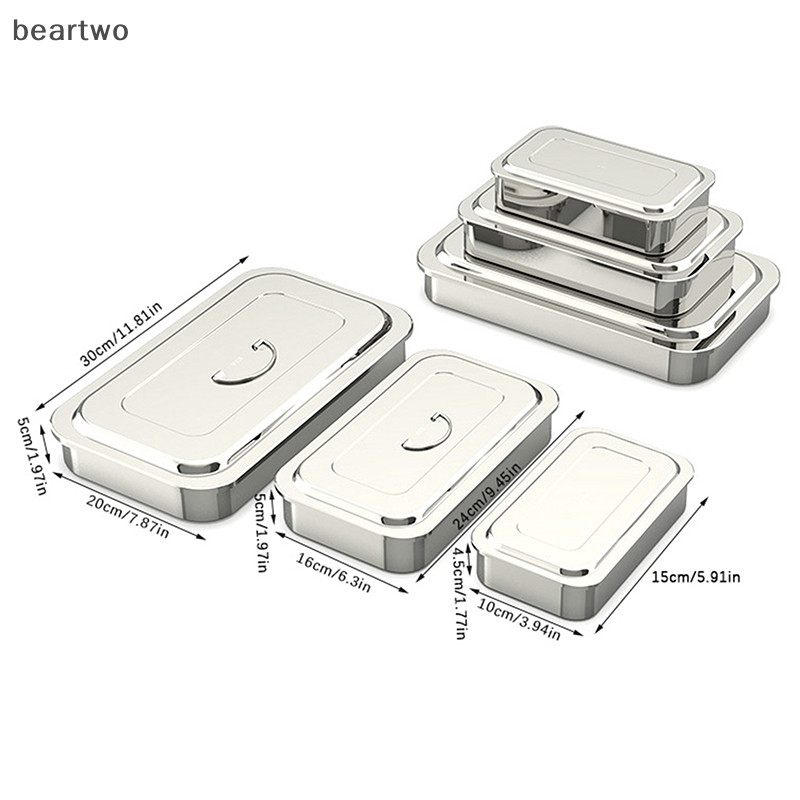 < Beartwo > Khay phẫu thuật Thiết bị nắp điều dưỡng Hộp khử trùng cho hộp lưu trữ Dụng cụ bằng thép không gỉ Đẹp