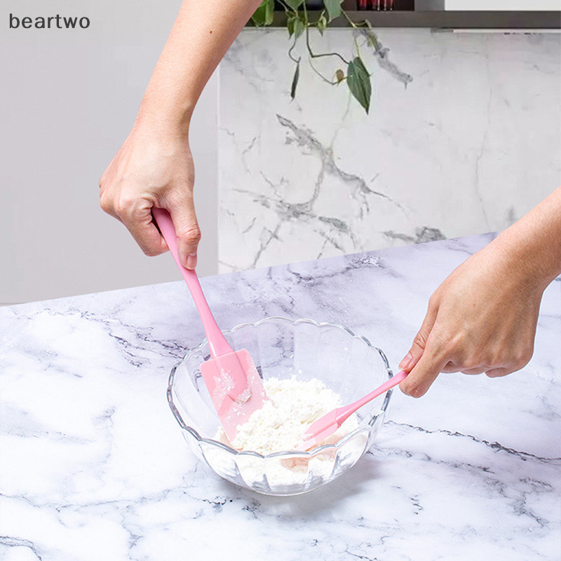 < Beartwo > 3 Cái / bộ Dụng Cụ Nướng Bánh Silicon DIY Bánh Bơ Kem Thìa Dầu Bàn Chải Đẹp