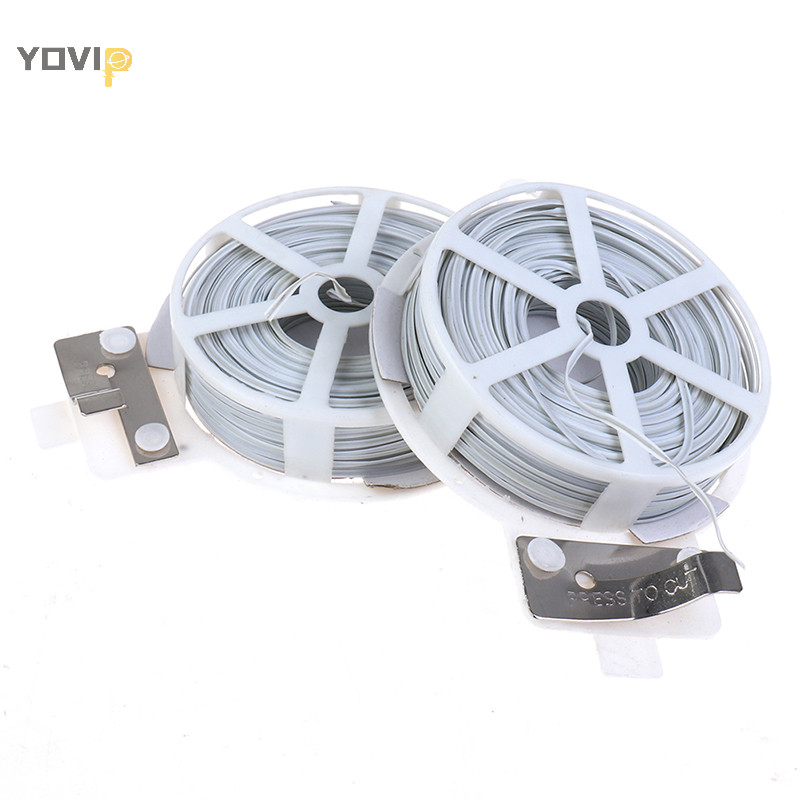 Yovip 1Pc (50m) Cà vạt xoắn chắc chắn đa chức năng màu trắng có dây phủ VN