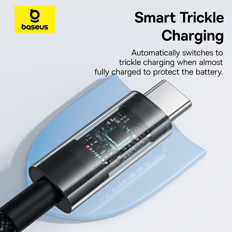 Cáp sạc Baseus USB sang USB-C 100W Cáp dữ liệu sạc nhanh Thiết kế trong suốt