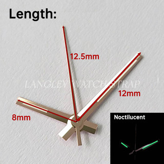 Tay đồng hồ dạ quang màu xanh lá cây 12,5 * 12 * 8 Tay đồng hồ cho SEIKO NH35 NH36 4R 7S Con trỏ chuyển động Sửa đổi 3 chân Ngày kim Phụ kiện đồng hồ