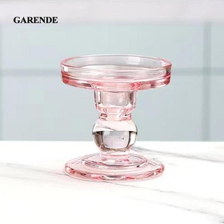 Garende giá đỡ nến, chân nến thủy tinh trụ hồng trang trí cho gia đình, đám cưới