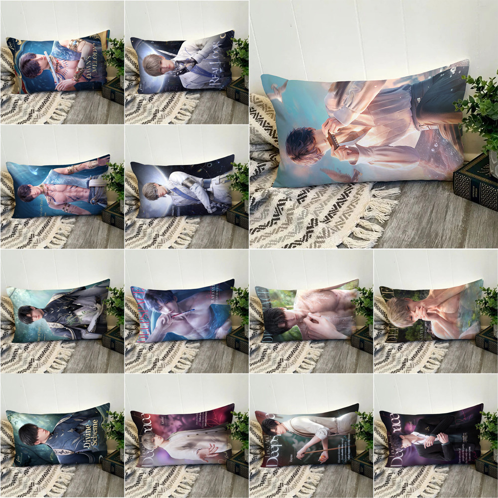 Vỏ gối hình chữ nhật Love and Deepspace Rafayel, Xavier và Zayne Vỏ đệm Polyester in một mặt Trang trí nội thất Món quà tốt nhất (Không có lõi)