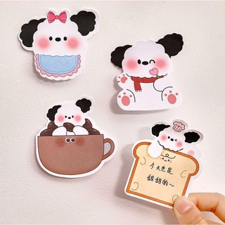 HIGHVIEWLS 30 tờ Notepad, Ghi chú dính hoạt hình Puppy, Miếng ghi nhớ văn phòng phẩm di động