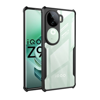 Ốp Điện Thoại Trong Suốt Cho Vivo iQOO 13 12 Neo 10 9 9s 8 7 Pro 11 9T 6 SE Ốp Lưng Màu Đen Chống Rơi Điện Thoại Acrylic Bảo Vệ Toàn Diện