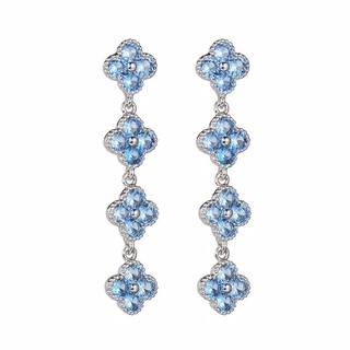 Châu Âu Mỹ ins Phong Cách Mới Bông Tai Sapphire Sapphire Nhiều Màu Sắc Nữ