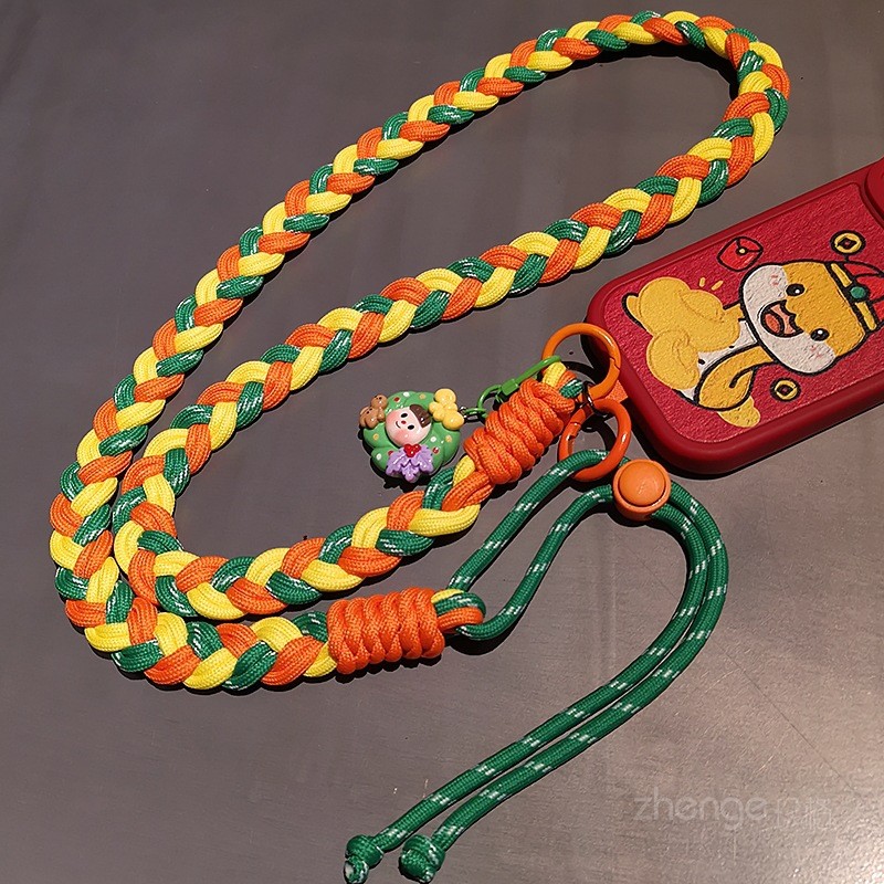 ((Cửa hàng bán chạy) Dây buộc điện thoại di động Đeo chéo Cổ đuôi ngựa đậm bện có thể lưng dài dành cho nữ Du lịch ngoài trời Dây leo núi du lịch