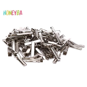 < Honeyba > 100 Chiếc Kẹp Tóc Màu Đen Đơn Prong Cá Sấu Kẹp Tóc Cài Đặt Trống Kẹp Tóc