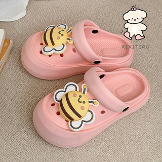 Xixitiao Sandal Nữ Nam Lỗ Giày Dép Thời Trang Ba Chiều Dễ Thương Hoạt Hình Ong Thoải Mái Mặc Ngoài Thường Ngày
