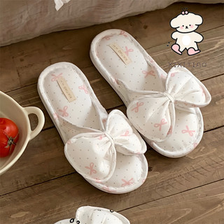 Xixitiao Phong Cách Mới Nữ Nơ Lanh Dép Bốn Mùa Đa Năng Trong Nhà Thường Ngày Thoải Mái