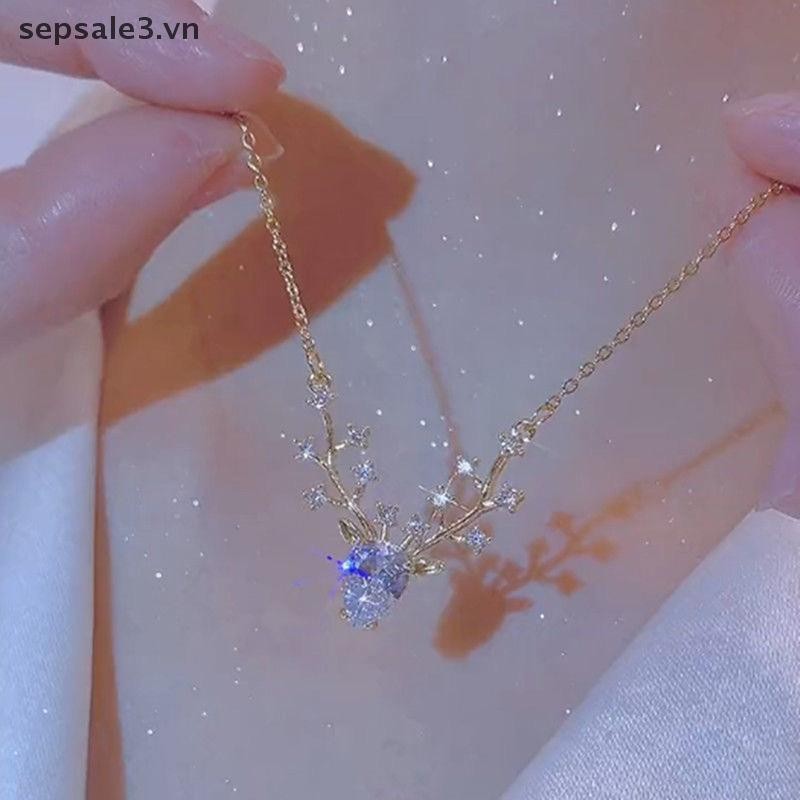 # sepsale # Trang sức thời trang One Deer Has You Little Nai sừng tấm Vòng cổ dành cho nữ Mặt dây chuyền xương đòn khí chất cao cấp Quà tặng sinh nhật.