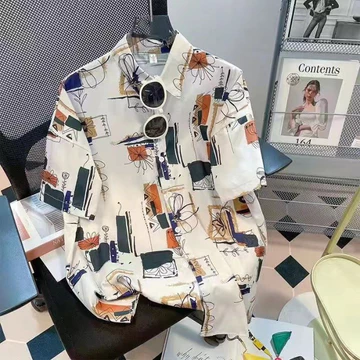 Unisex Quá Khổ Áo Cho Nữ Và Nam Baggy Áo Sơ Mi Hoa Áo Plus Kích Thước Áo Sơ Mi Thời Trang Hợp Thời Trang Áo Cho Nữ Quần Áo Vintage Áo Sơ Mi Retro Top