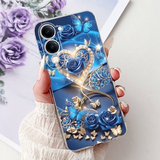 Ốp Mềm Cho Vivo Y04 / Vivo Y29s 5G Vỏ Hoa Phổ Biến Trái Tim Tình Yêu Silicon Trong Suốt TPU Dành Cho VivoY04 VivoY29s 2025 Capa