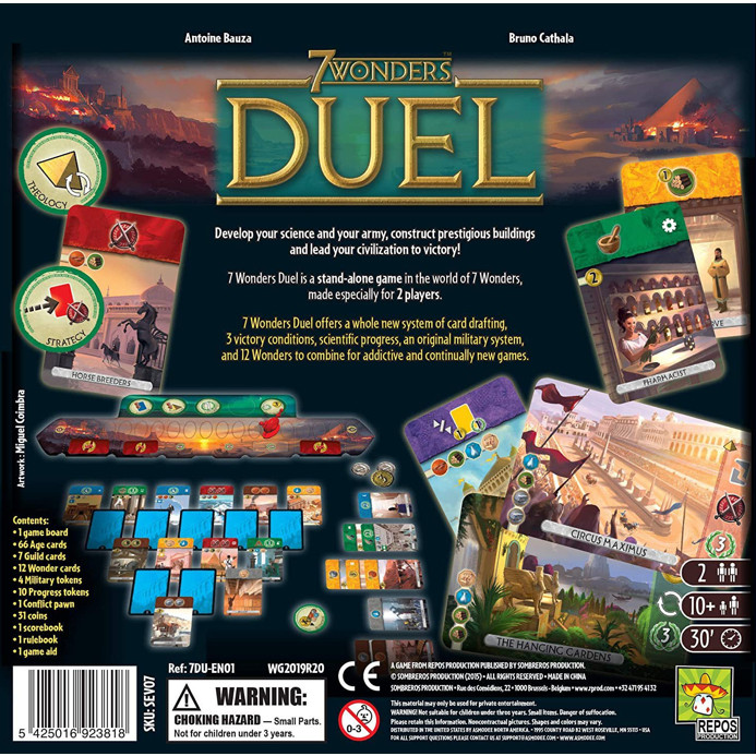 Boardgame 7 Wonders Duel Trò chơi quản lý chiến thuật Tigar 4568-67102
