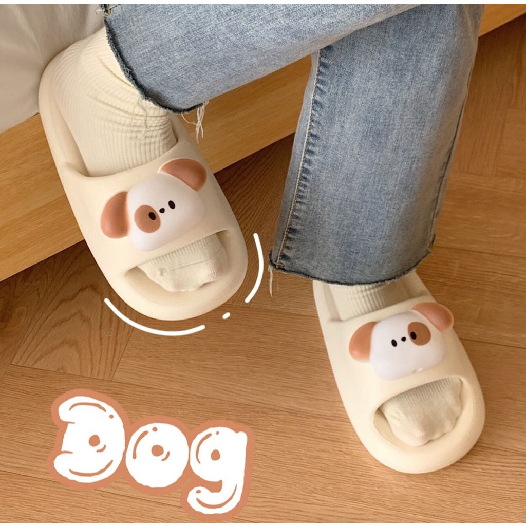 Xixitiao Dép Dép Nữ Dễ Thương Mùa Hè ins Puppy Trong Nhà Phòng Tắm Nhà Chống Trơn Trượt
