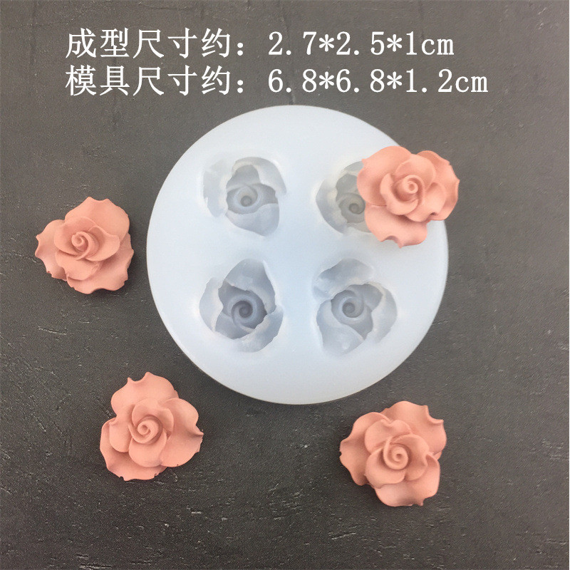 Nhiều Hình Hoa Hồng Silicon, Socola Epoxy Mousse Trang Trí Bánh, Thạch Cao Thơm Nến, DIY Nướng Bánh