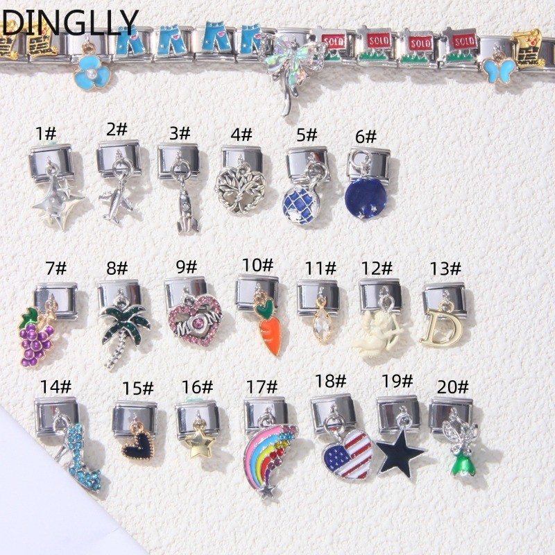 Mẫu Mới Thép Không Gỉ Ý DIY Charm Vòng Tay Cây Sống Trái Tim Cờ Cầu Vồng Mô Đun Đàn Hồi Vòng Tay