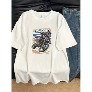 Áo thun unisex oversize phong cách Hàn Quốc, in hình, cotton 100%, cổ tròn, size lớn đến 5XL