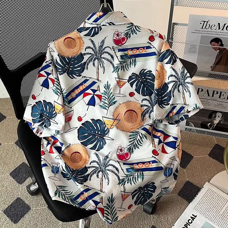 M-8xl Phiên Bản Hàn Quốc Đi Biển Áo Sơ Mi Tay Ngắn Nam Plus Size Áo Sơ Mi Rời Thường Ngày Quá Khổ Top | BigBuy360 - bigbuy360.vn