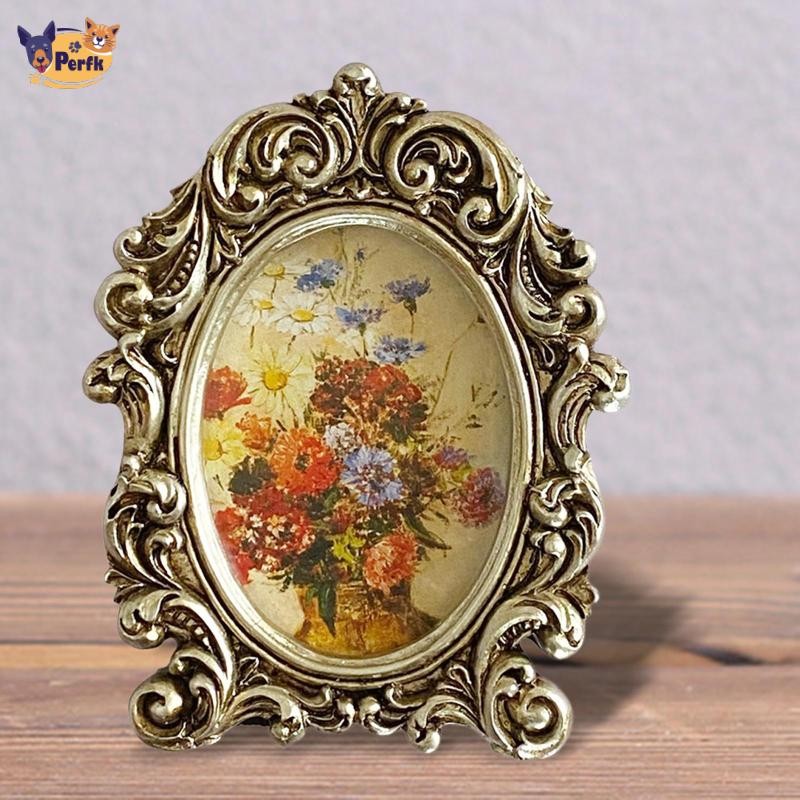 Khung Ảnh Retro Để Bàn Khung Ảnh Treo Tường Trang Trí Phòng Ngủ Đám Cưới, Vàng, Khung Ngoài 10cmx12cm