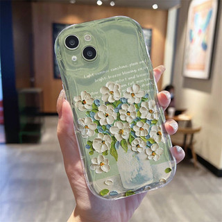 Ốp Lưng Tranh Sơn Dầu Hoa Dành Cho Samsung Galaxy A55 A15 A54 A16 A35 5G A25 A14 A24 A06 S24 FE Plus S25 Ultra Vỏ Mềm Vồng Cạnh Sang Trọng Bảo Vệ Toàn Diện