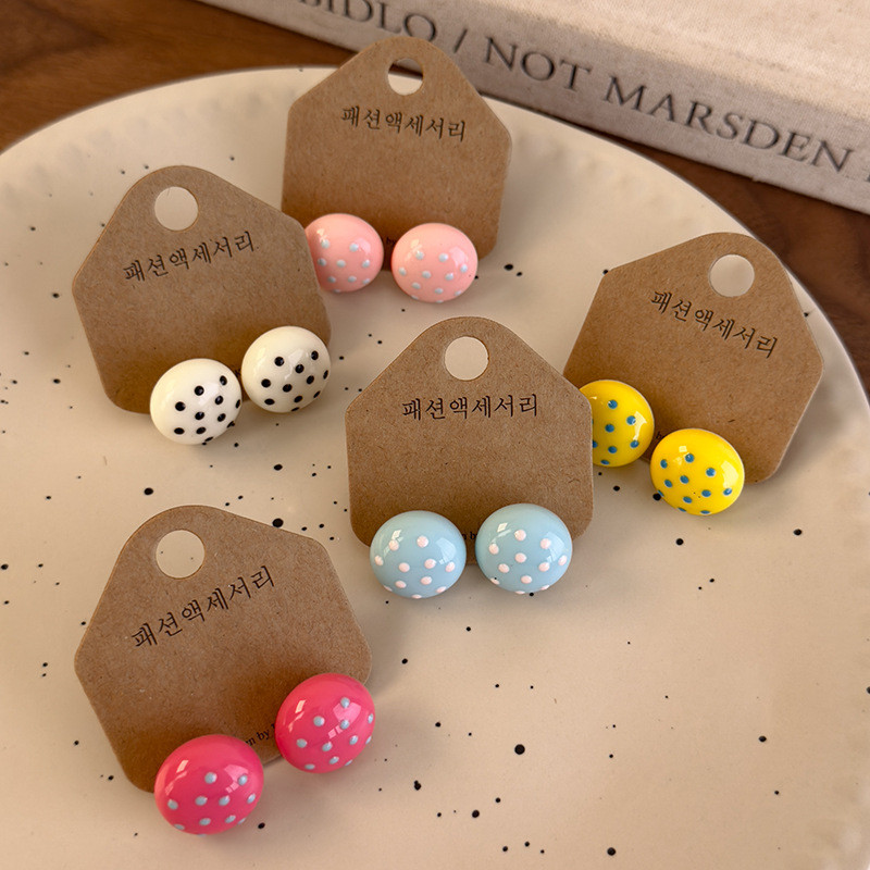 Macaron Nhiều Màu Sắc Kẹo Nấm Bóng Bông Tai Nhỏ Giọt Glaze Bông Tai