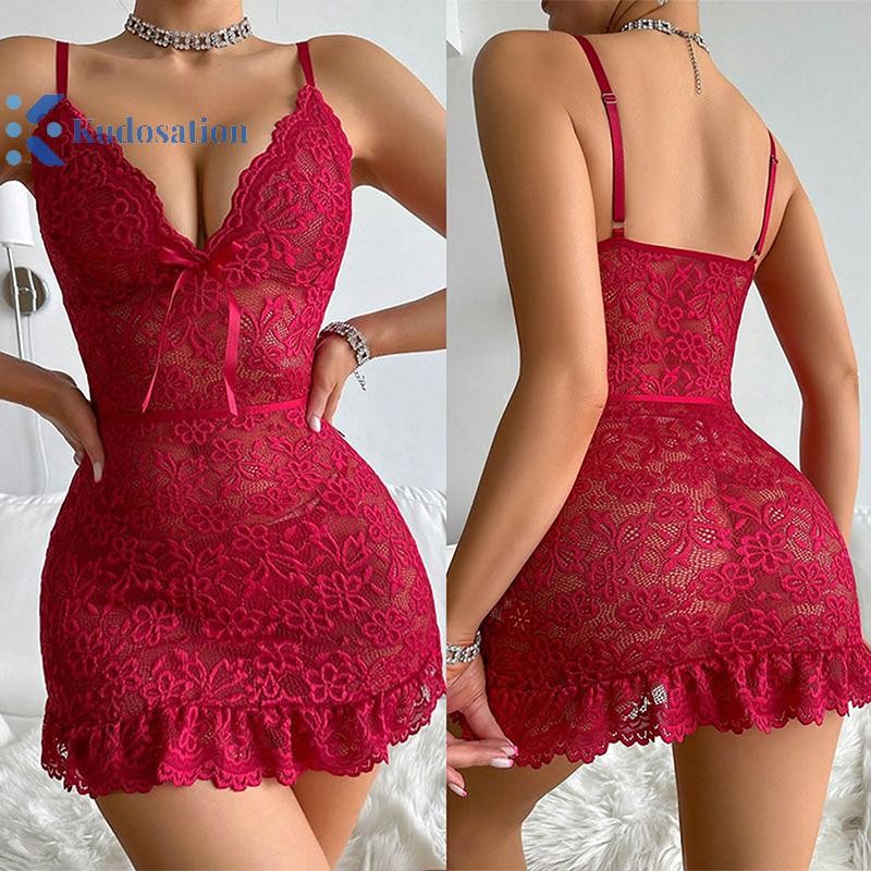 Kudosation Đồ Lót Tinh Tế Gợi Cảm Đáy Váy Ngủ Rỗng Áo Ngực Quần Lót Bộ Ren Quần Lót Người Phụ Nữ Gợi Cảm Váy Ngủ Đẹp