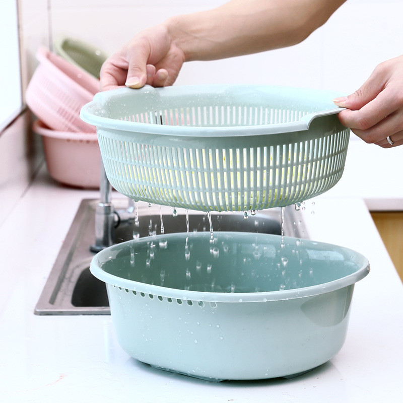 bộ rổ rửa rau củ quả 2 lớp đẹp,nhựa tốt,chất lượng