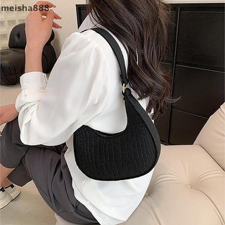 Meisha888 Màu Kẹo Thiết Kế Cao Cấp Kết Cấu Nách Túi Xách Túi đeo dưới cánh tay Nỉ Cho Nữ Túi Subaxillary Ví Túi Lưỡi Liềm