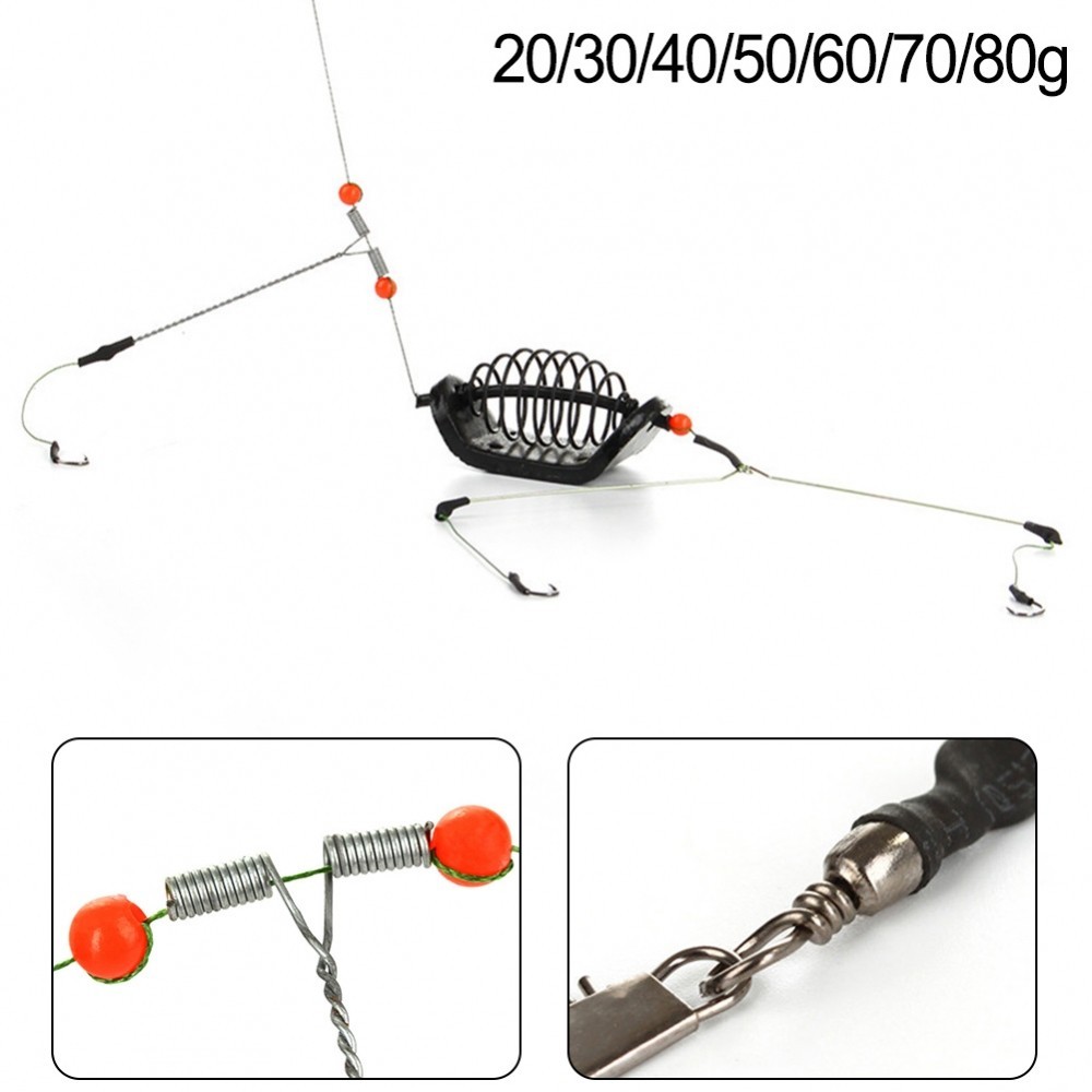 Fishing Baits Baits Black Cages Hook Feeder Fishing Kit Set Sporting Goods[SECL]