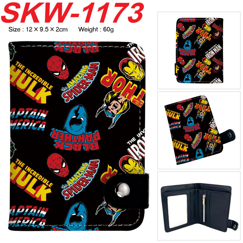 YT2 Marvel Spider-Man Iron Man Batman Nam Anime Ví Học Sinh Cầm Tay Đa Năng Nhiều Khe Cắm Thẻ Túi Đồng Xu Purs