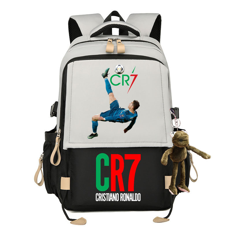 Ba lô YT2 Cristiano Ronaldo dành cho học sinh Dung tích lớn Chống thấm nước In nhẹ Túi đi học đa năng