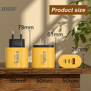Jinhf 40W USB C Bộ Sạc Nhanh 3.0 PD Loại C Cho Điện Thoại Di Động HOT