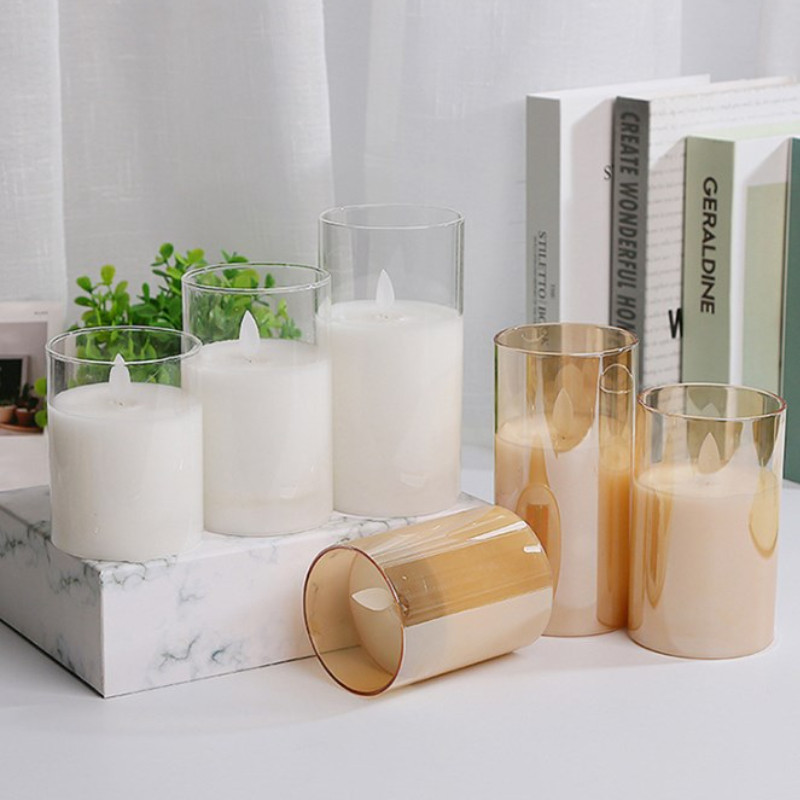 Nến Trong Suốt Cỡ Lơn 7.5cm,Trang Trí Nhà Tiệc, Ấm Áp Và Lãng Mạn, Chất Liệu Thân Thiện Với Môi Trường, Mô Phỏng Cao