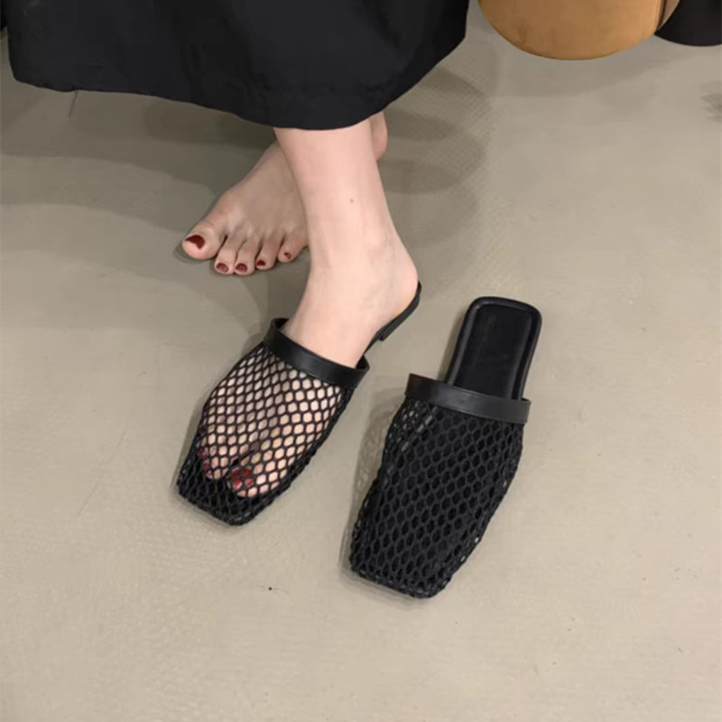 Atikota Nữ Thời Trang Dệt Kim Baotou Sandal Mới Thoải Mái Mềm Rỗng Lưới Dép Sinh Viên Mùa Hè Ngoài Trời Giải Trí Đi Biển Dép