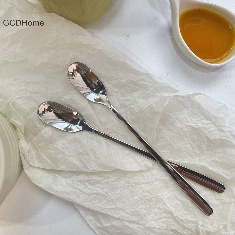 Gcdhome Thìa Inox Tay Cầm Dài Thìa Khuấy Hộ Gia Đình Thìa Gia Vị Trà Sữa Thìa Cà Phê Desseert Dụng Cụ Nhà Hàng Cung Cấp HOT