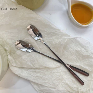 Gcdhome Thìa Inox Tay Cầm Dài Thìa Khuấy Hộ Gia Đình Thìa Gia Vị Trà Sữa Thìa Cà Phê Desseert Dụng Cụ Nhà Hàng Cung Cấp HOT