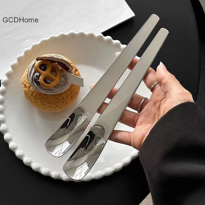 Gcdhome Thìa Không Gỉ Muỗng Cà Phê Tay Cầm Dài Trộn Khuấy Cà Phê Trà Thìa Tráng Miệng Kem Nhà Bếp Bộ Đồ Ăn HOT